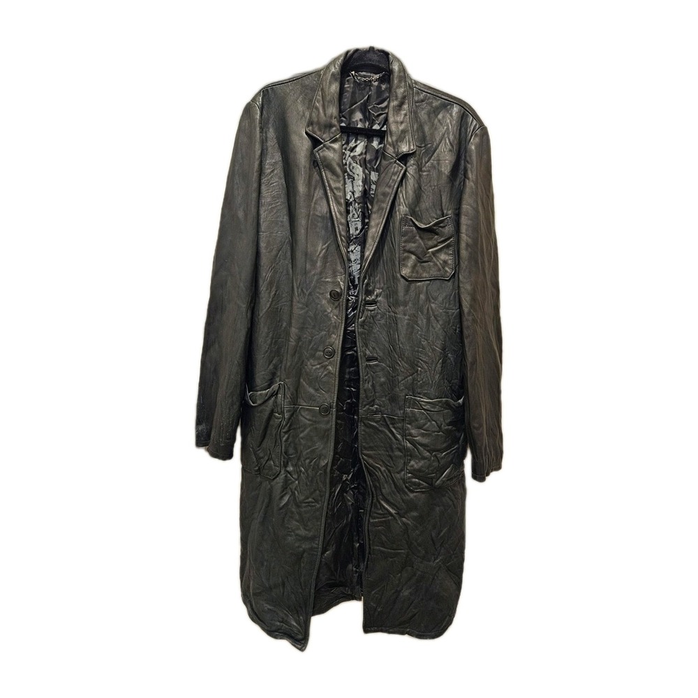 Vtg Rare Juicy Couture Rogue Warrior Leather Grunge Goth Emo Punk Trench Coat M